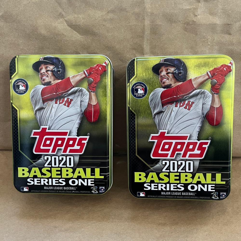 Topps 2020 Baseball Series One Mookie Betts Empty Storage Tins Set of 2 Red Sox